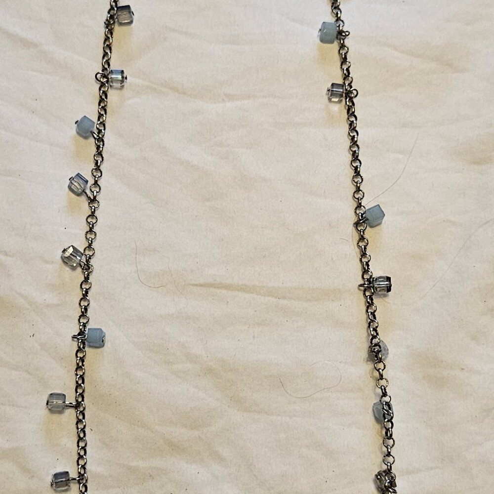 3/$25 long necklace with light blue beads